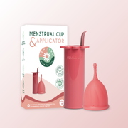 set femieko cupa menstruala safe antibacteriana si aplicator, utilizare igienica fara contact direct