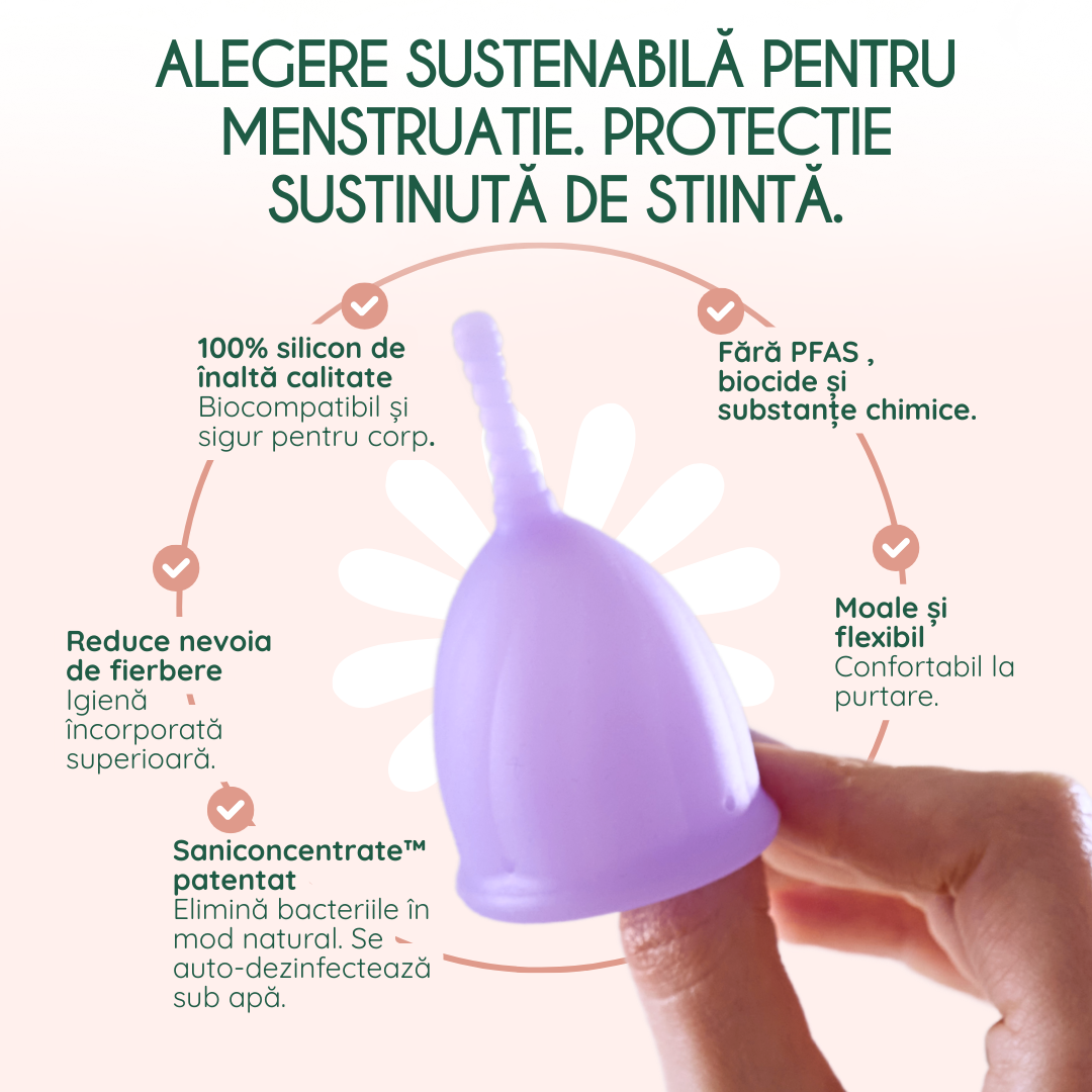 cupa menstruala femieko safe marimea s, alternativa reutilizabila la tampoane si absorbante