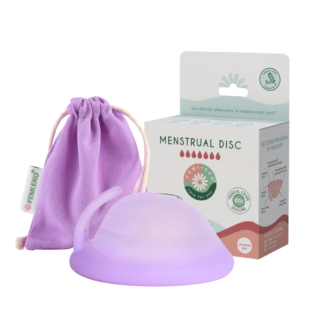 femieko disc menstrual universal safe soft, disc antibacterian reutilizabil din silicon medical.