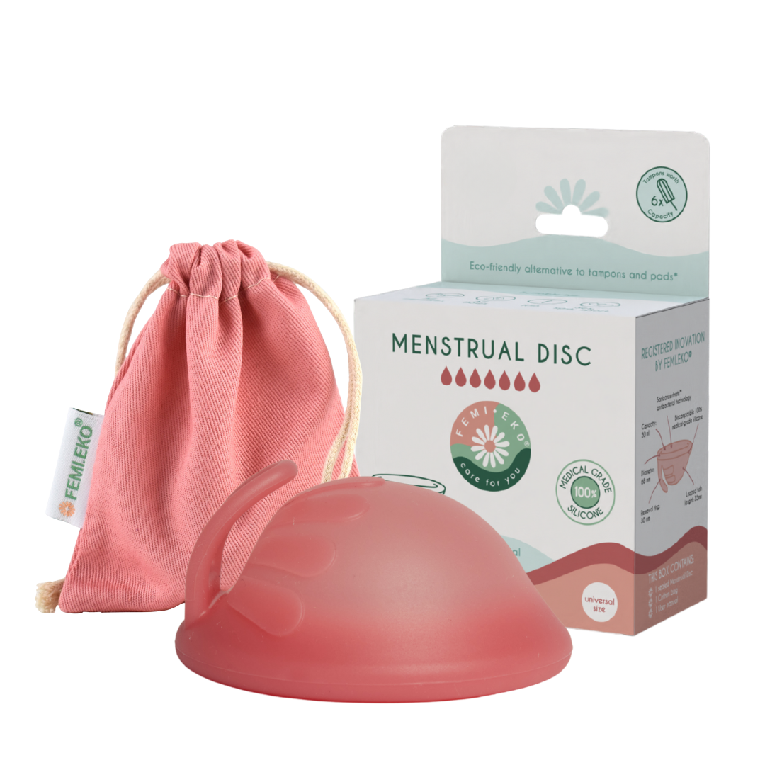 disc menstrual universal femieko safe soft roz cu tehnologie antibacteriana saniconcentrate.