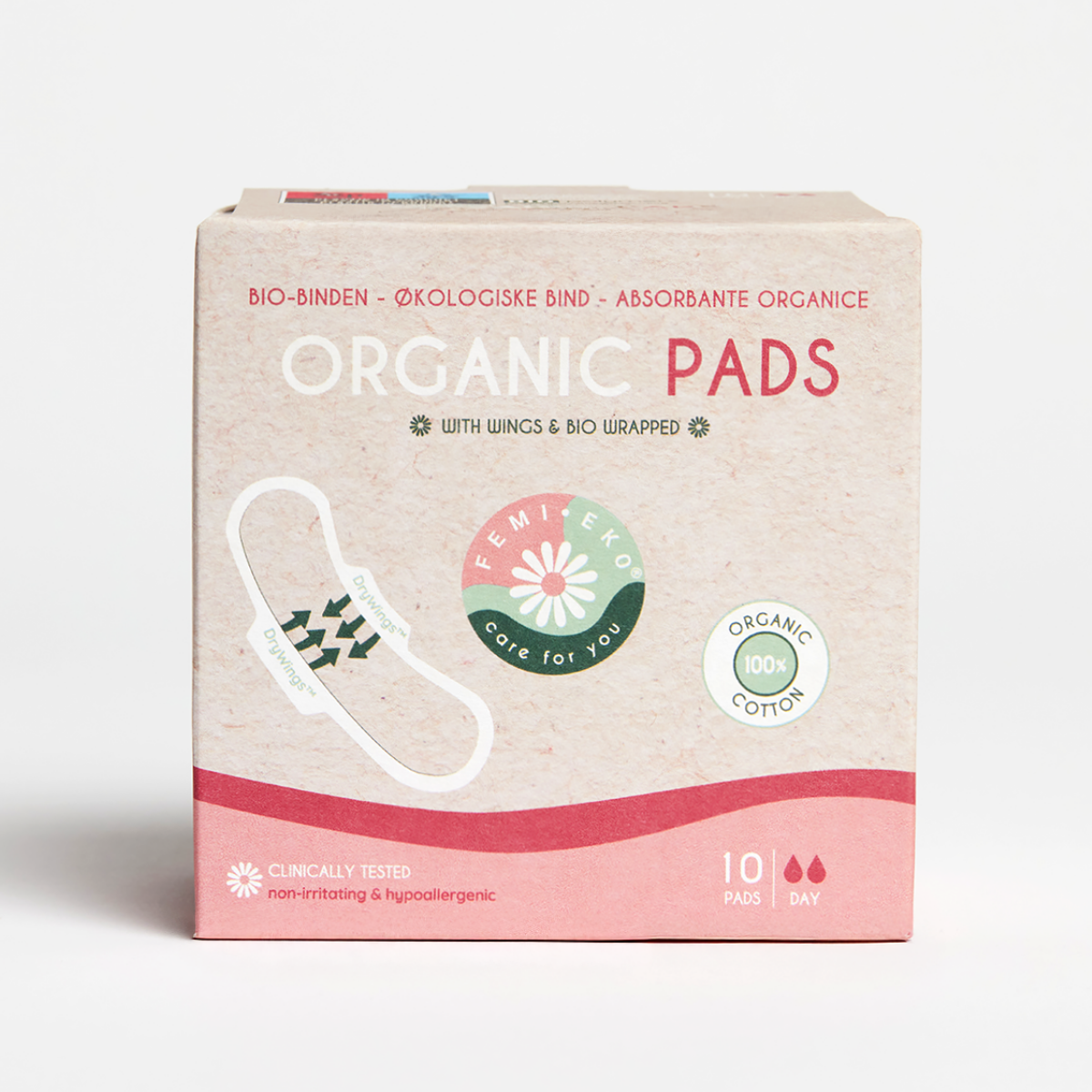 Absorbante cu aripioare din bumbac organic | Ultra Day | 10 buc