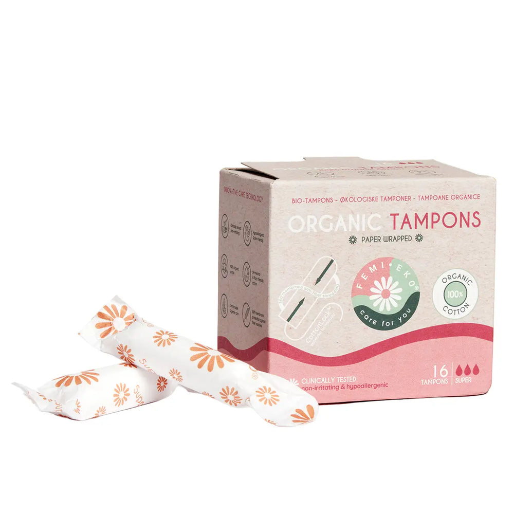 Tampoane FemiEko Super, cutie cu 16 bucăți