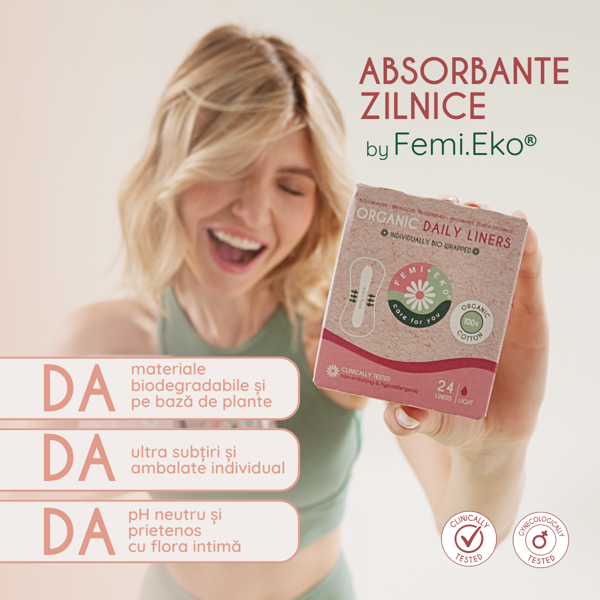 Absorbante zilnice din bumbac organic | 24 buc