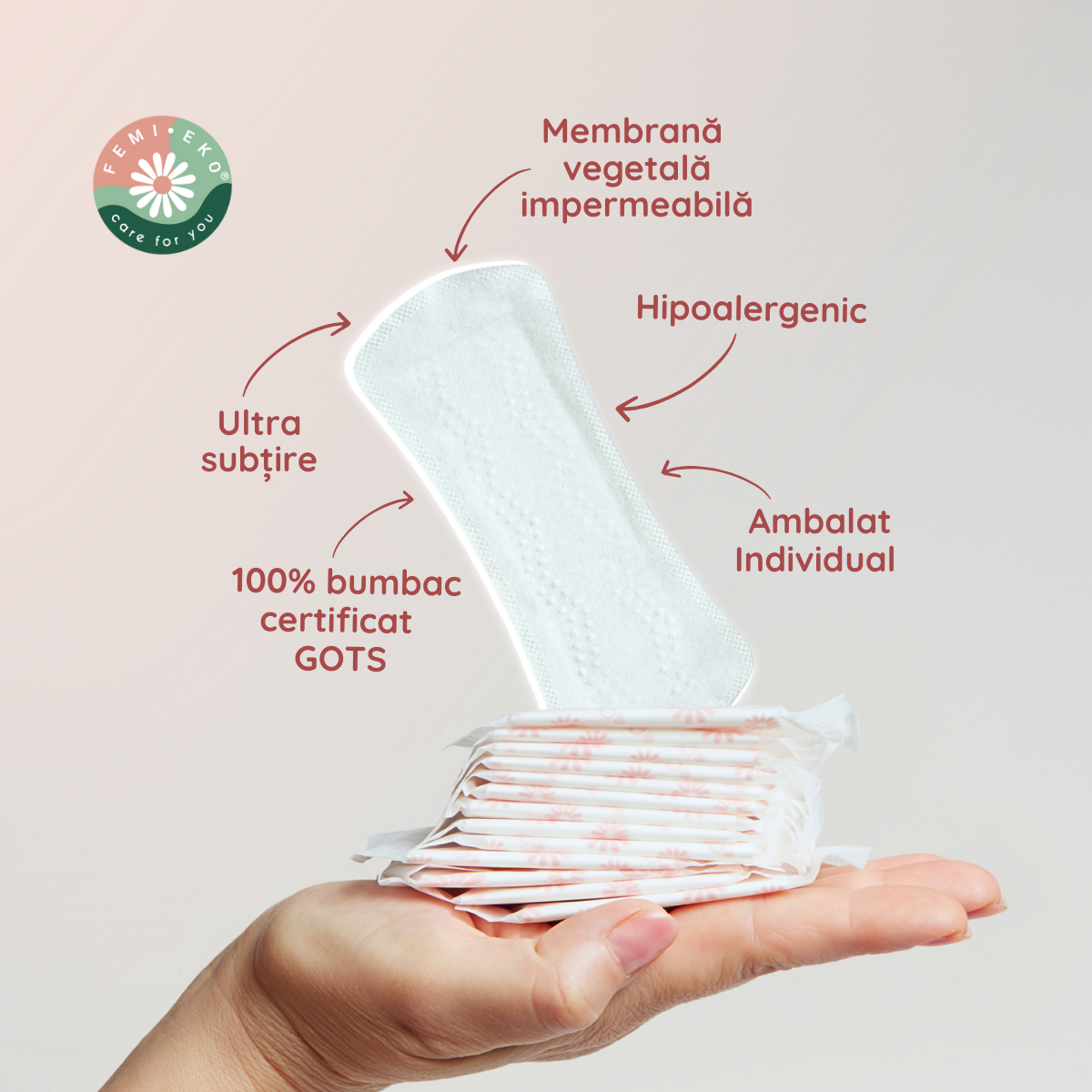 Absorbante zilnice din bumbac organic | 24 buc