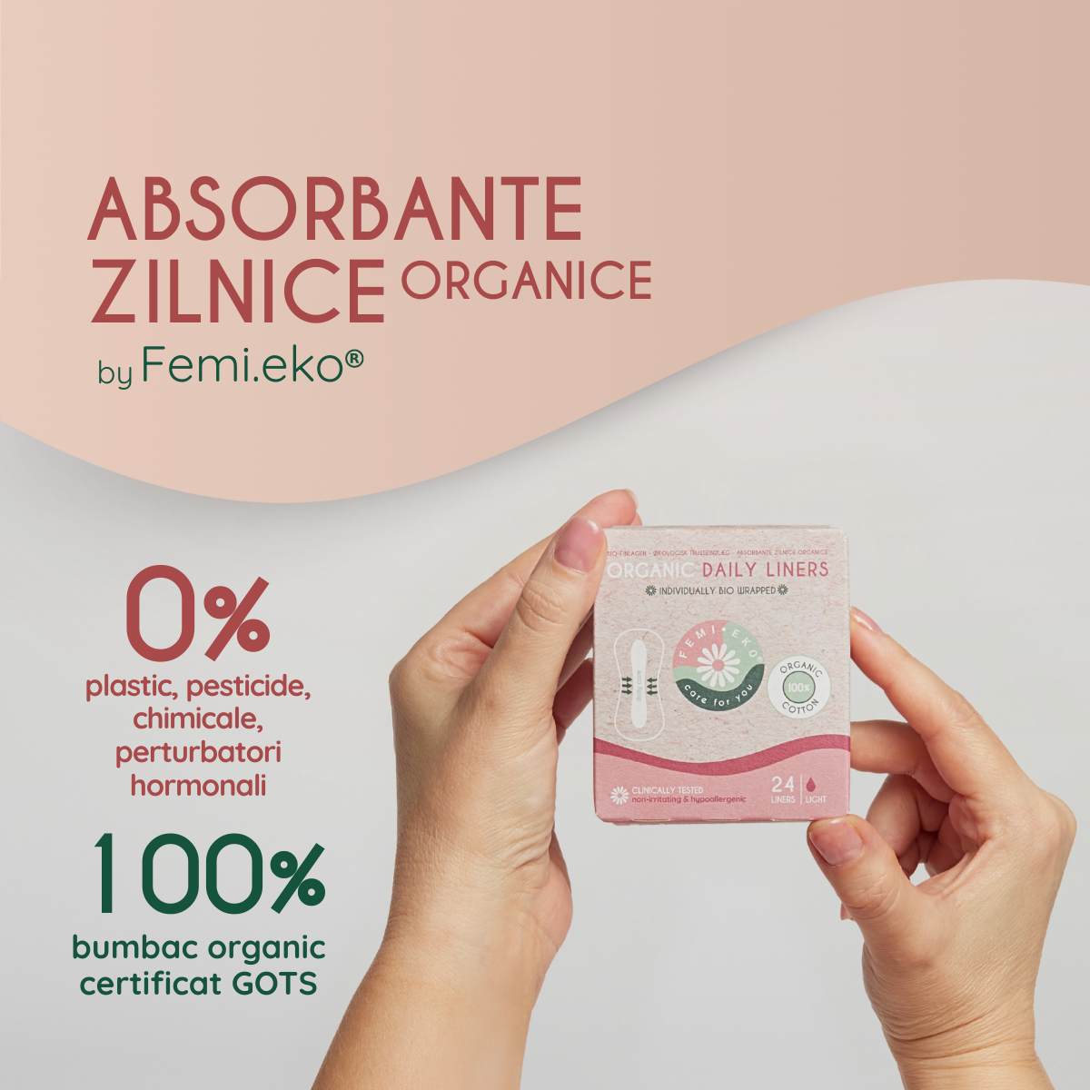 Absorbante zilnice din bumbac organic | 24 buc