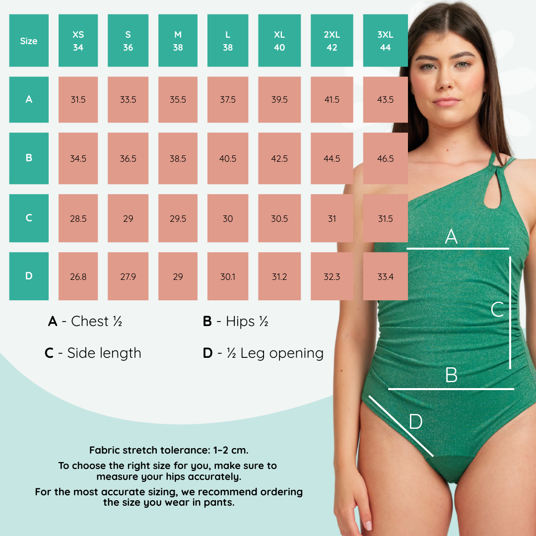 Costum de baie menstrual verde Femi.Eko®, pentru femei active în timpul menstruației